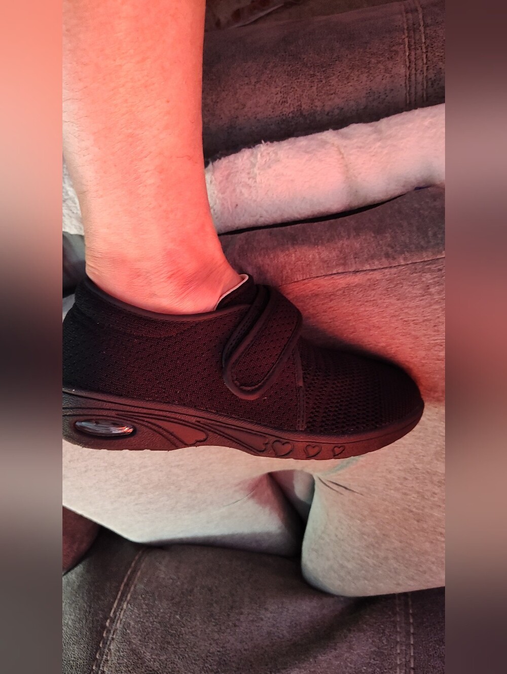Yo Yum Memory Foam Black Velcro Strapped Shoes